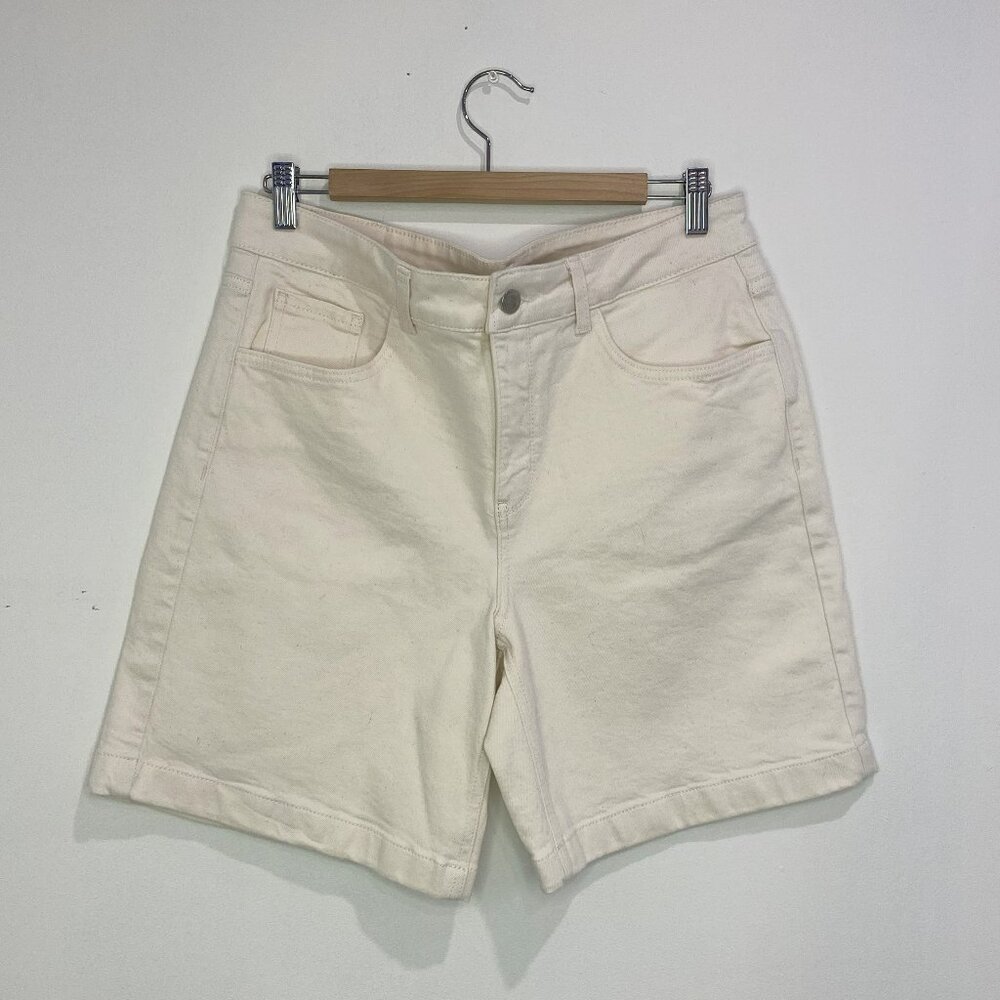 Tristan - Wide leg, 5-pocket, Jean/Denim, Beige, Hise Rise, Shorts, Size 16